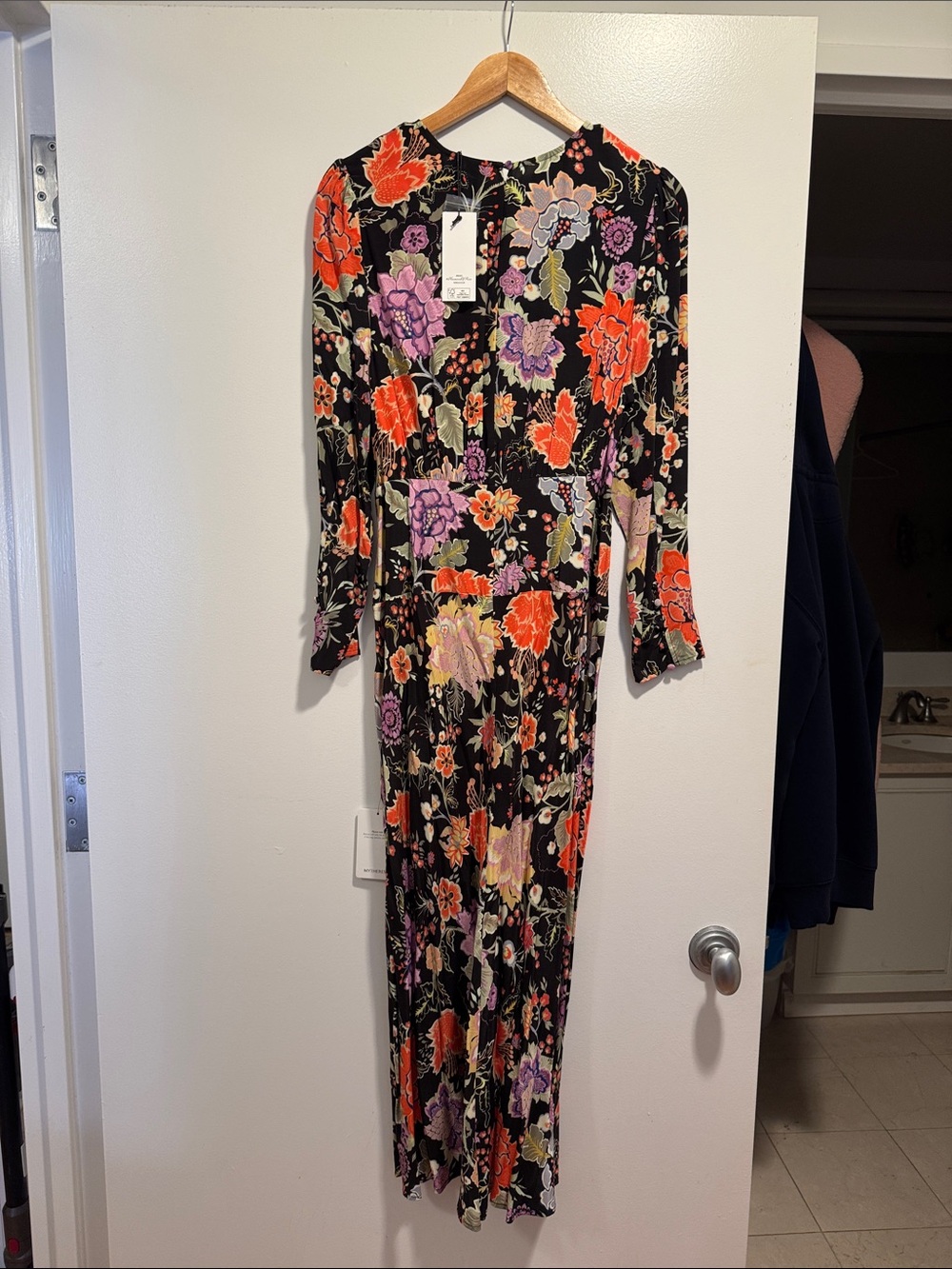 RIXO Floral Maxi Dress - Black, Red, Purple, Green